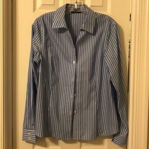 Blue striped Talbots blouse